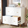 Tribesigns 2-Drawer Lateral File Cabinet, Modern White Filing Cabinet for Legal/Letter/A4 Size, Large Storage Filing Cabinet Printer Stand for Home Office, Warm White and Gold