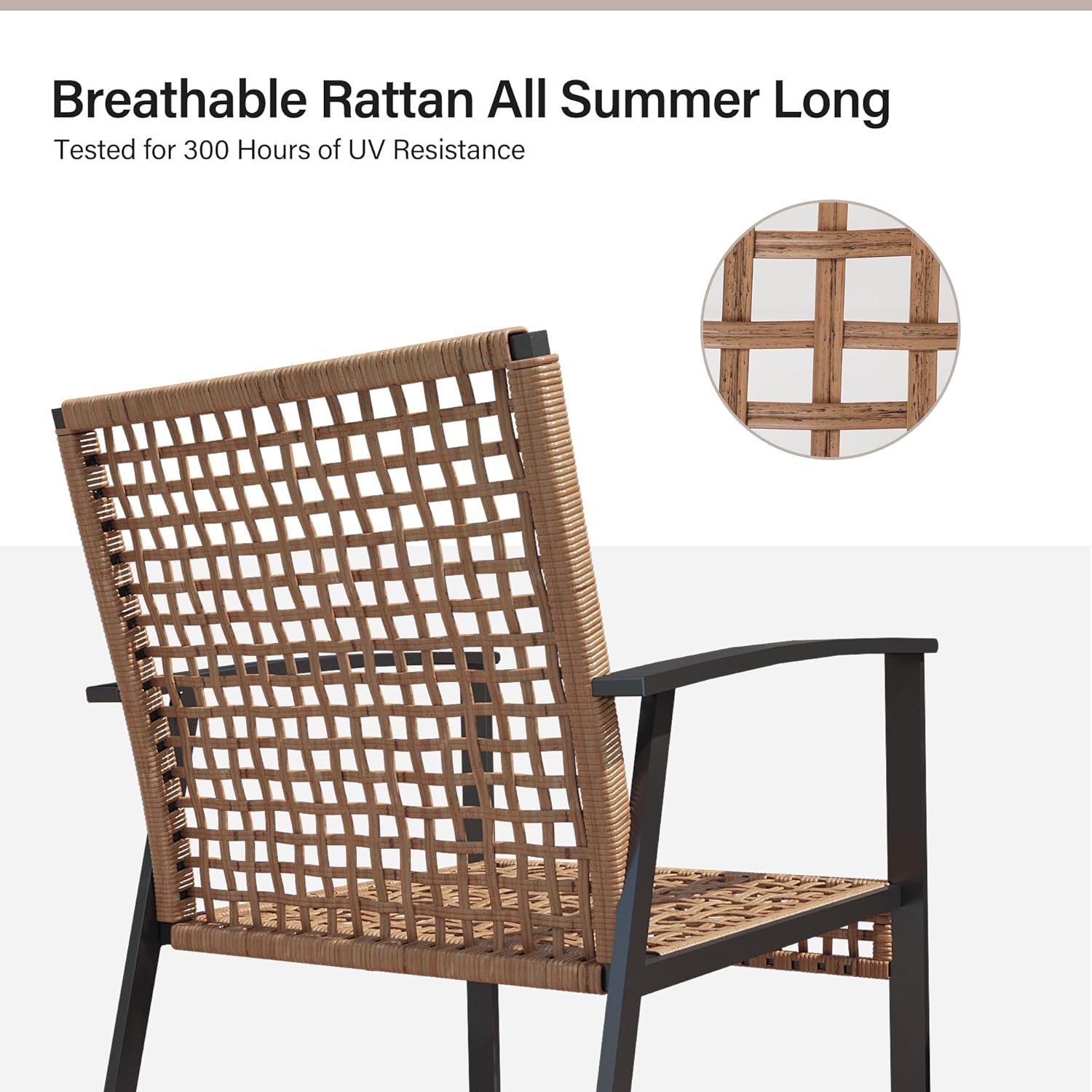 LAUSAINT HOME 4-Piece Patio Conversation Set, Comfortable Oversized Outdoor Furniture Set with Soft Cushion and Storage Metal Coffee Table for Backyard, Porch, Garden and Poolside, Beige