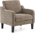 VINGLI Accent Chair for Living Room Chairs Light Brown Reading Chair for Bedroom Scooped Arm Chair Mid Century Modern Accent Chairs Upholstered Comfy Chair for Apartment, Waiting Room