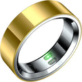 RQZ Smart Ring for Women Men, Fitness Tracker with Heart Rate Tracking, Sleep Tracking, Step Counter, Vibration Alert, 5ATM Waterproof, iOS Android Compatible, Gold Size 9