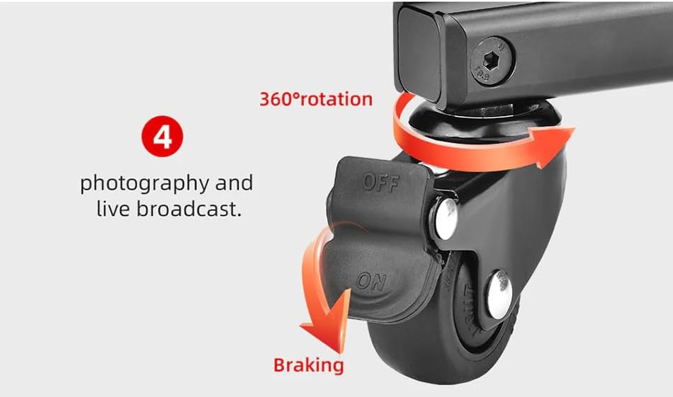 SUNWAYFOTO T1A20R + M3650C CF Monopod + Dolly, Heavy Duty Rolling Stand, Aluminum Alloy w Rubber Wheels