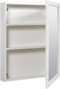 Zenna Home Medicine Cabinet, 20 in OAW, 4 in OAD, 25 in OAH, Wood, White, 2-Shelf