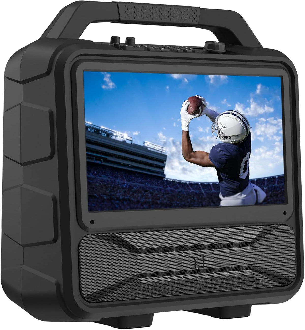Monster Vision 2 | Portable Entertainment System with 15.6" 1080p Display & 60W Speakers | up to 25 Hours of Playtime | Dual HDMI Ports | Includes USB-C to HDMI Cable | ATSC Tuner for Portable TV use