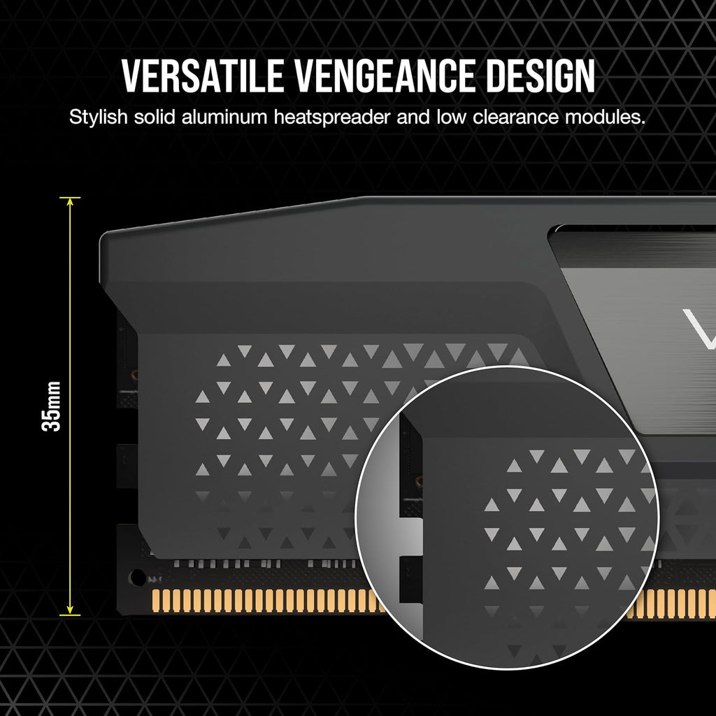 CORSAIR Vengeance DDR5 RAM 16GB (2x8GB) Up to 5200MHz CL40 AMD EXPO Intel XMP 3.0 Desktop Computer Memory - Gray