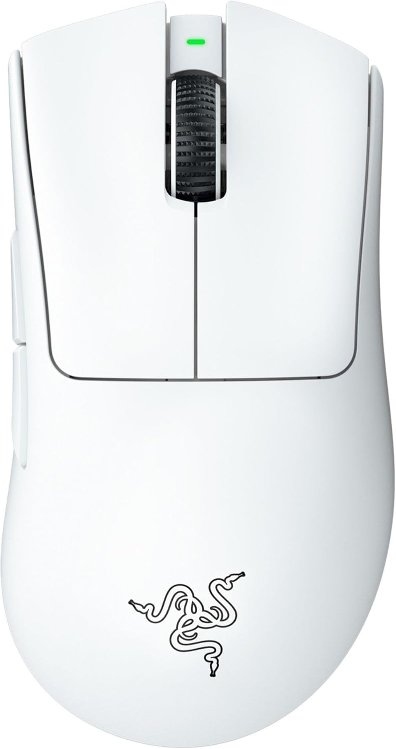 Razer DeathAdder V3 Pro Wireless Gaming Mouse: 64g Lightweight Ergonomic - 30K DPI Optical Sensor - Gen-3 Optical Switches - 8 Programmable Controls - Up to 90 Hr Battery - White
