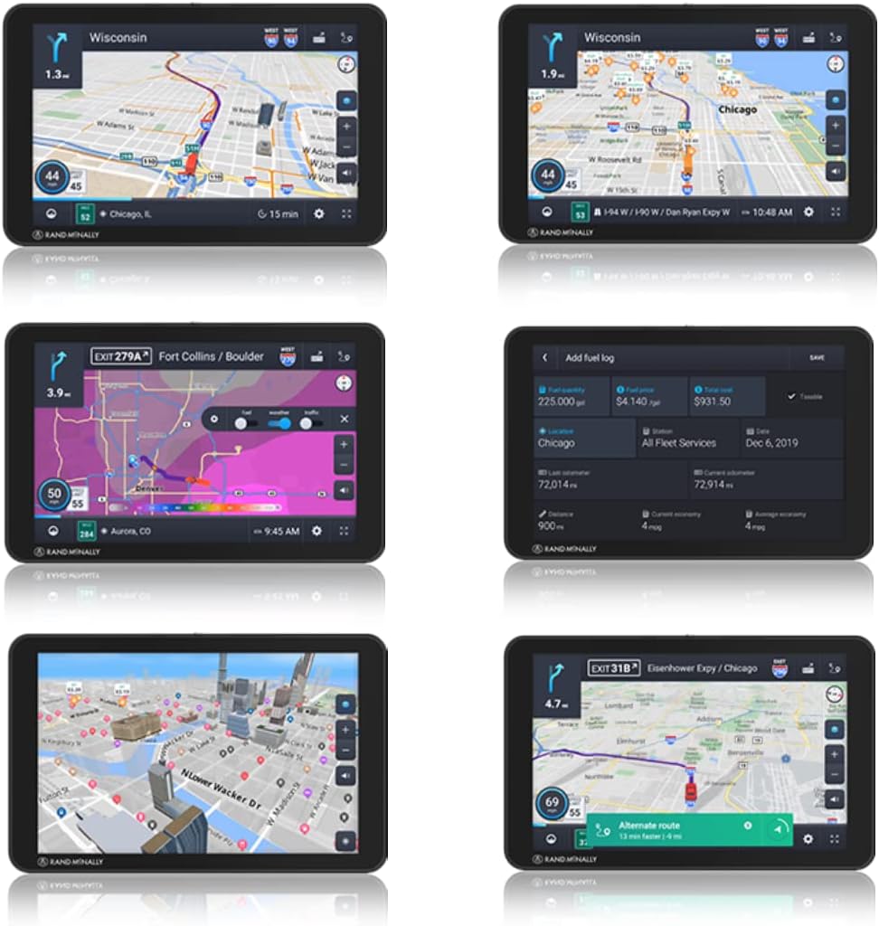 Rand McNally OverDryve 8 Pro II Truck GPS & Connected Tablet, Car Navigation with 8” Display, Built-in Satellite Radio, Fully Adjustable Dash Cam (Renewed)