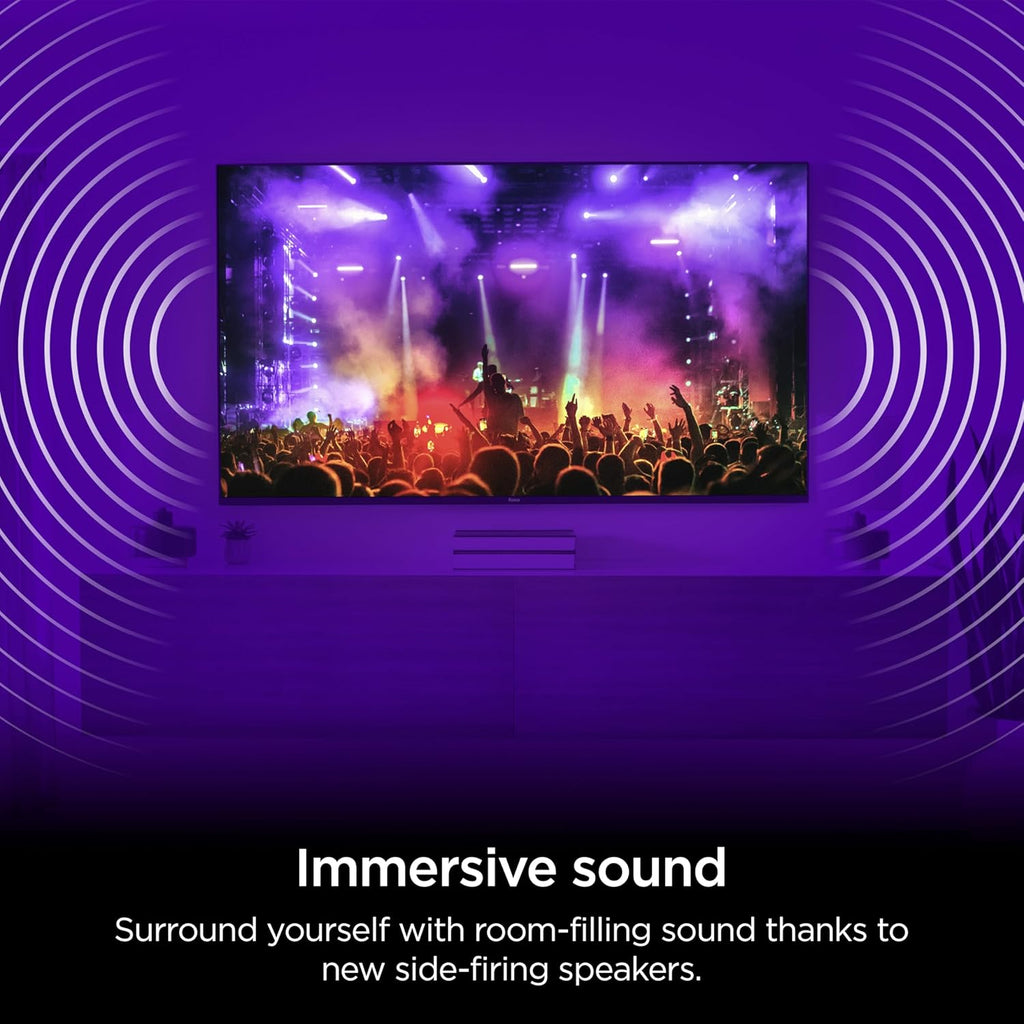Roku Smart TV – 55-Inch Pro Series 4K QLED RokuTV with Backlit Roku Voice Remote Pro, Dolby Vision IQ, 120Hz Refresh Rate – Live Local News, Sports, Gaming