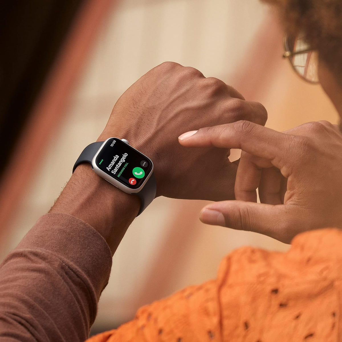Apple Watch Series 8 (GPS + Cellular, 45MM) Midnight Aluminum Case with Midnight Sport Band - S/M (Renewed)
