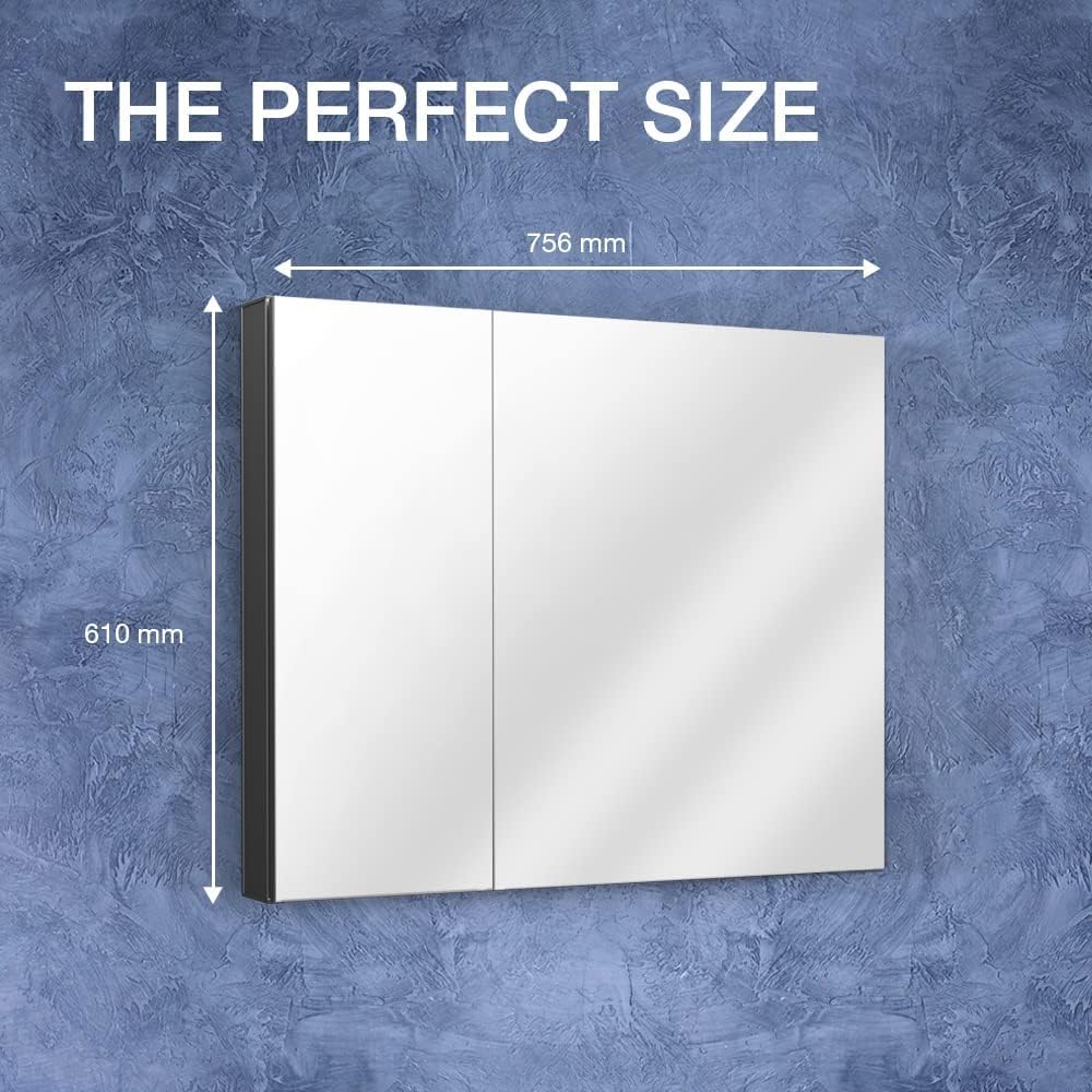 Kohler 81146-DA1 Maxstow Frameless Surface Mount Bathroom Medicine Cabinet, 30 in. W x 24 in. H, Dark Anodized Aluminum
