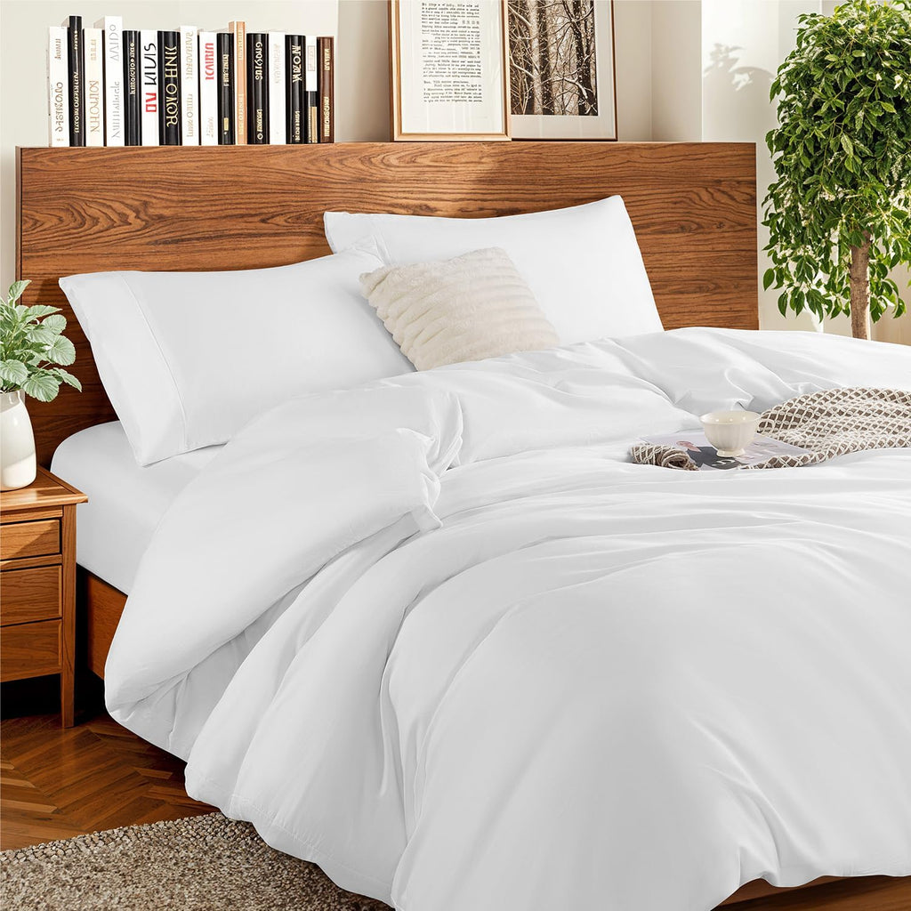 DEITAS 100% Cotton Duvet Covers - 1200 Thread Count, Luxury Egyptian Cotton Comforter Cover, Hotel Bedding Duvet Covers 3 Piece(King,White)