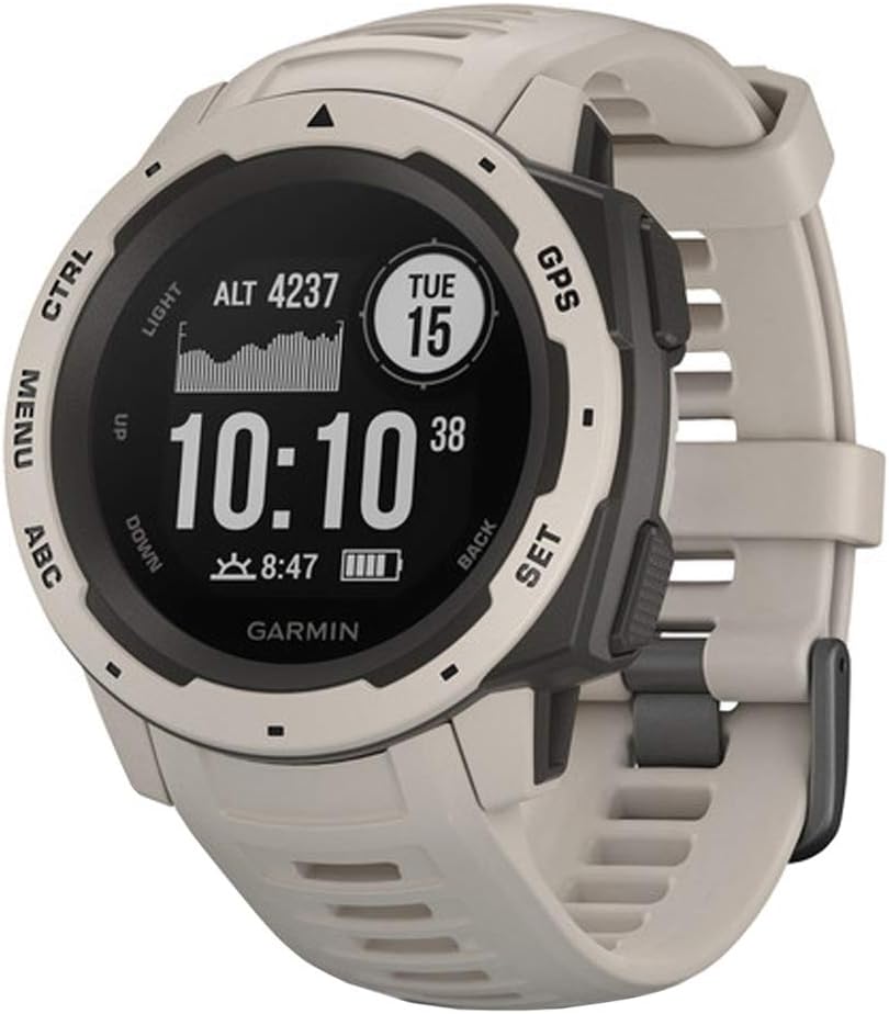 Garmin 010-02064-01 Instinct, Rugged Outdoor Watch with GPS, features Glonass and Galileo, Heart Rate Monitoring, 3-Axis Compass, Tundra