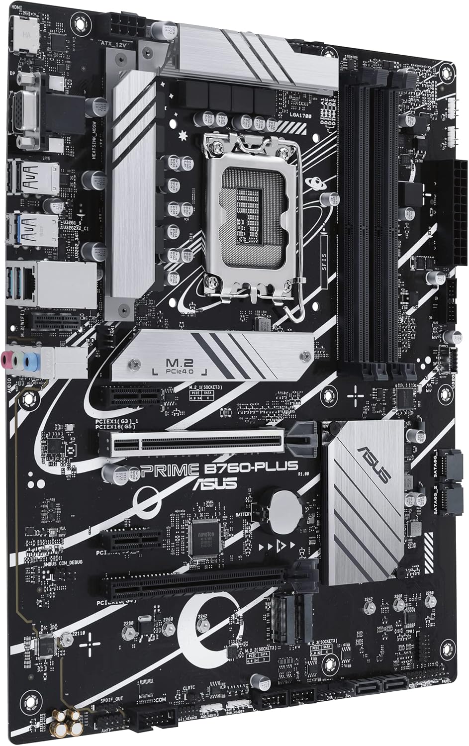 ASUS Prime B760-PLUS Intel B760(13th and 12th Gen) LGA1700 ATX Motherboard PCIe 5.0,DDR5,3X PCIe 4.0 M.2 Slots,2.5Gb LAN, DP,HDMI,USB 3.2 Gen 2x2 Type-C,Front USB 3.2 Gen 1 Type-C,Thunderbolt (USB4)