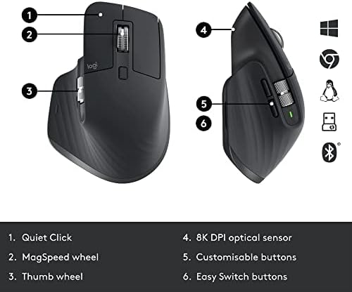 Logitech MX Keys Combo for Business | Gen 2, Full Size Wireless Keyboard and Wireless Mouse, with Keyboard Palm Rest, Bluetooth, Logi Bolt, Quiet Clicks, Windows/Mac/Chrome/Linux - Graphite