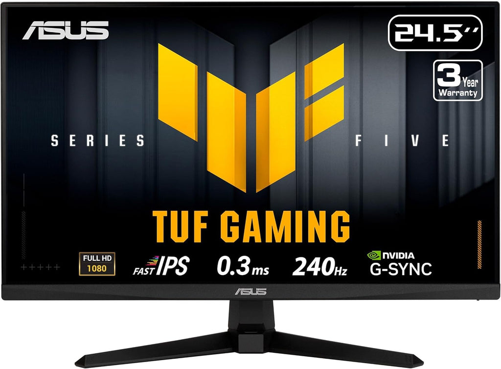 ASUS TUF Gaming Series 5 24.5” 1080P Monitor (VG259QM5A) – Full HD, Fast-IPS, 240Hz, 0.3ms, G-SYNC Compatible, FreeSync Premium, 99% sRGB, DisplayWidget, Gaming AI, 3 yr Warranty