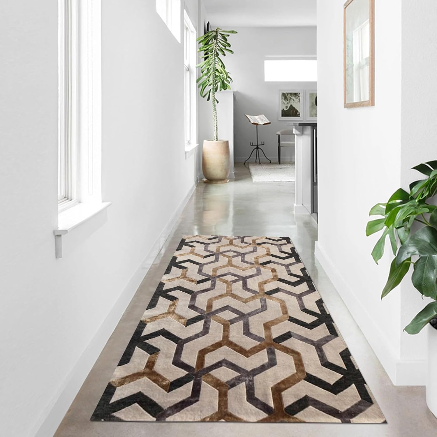 Long Narrow Hallway Runner Rugs, Home Carpet Runners for Hallway Balcony Laundry Entryway Non-Slip Decor Floor Mats 60cm/70cm/80cm/100cm Wide