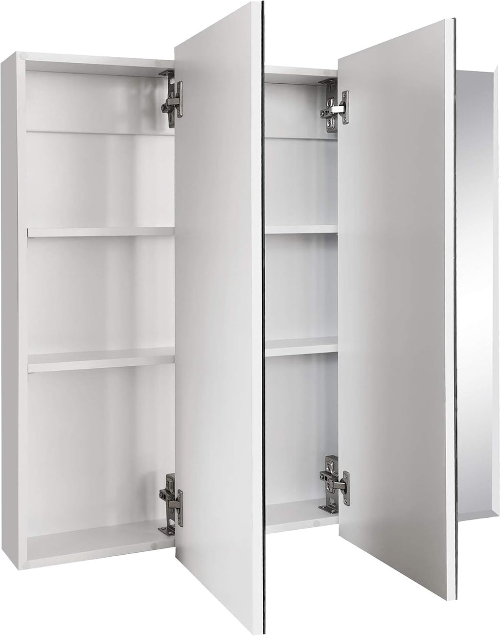 Design House 30 Inch Cyprus Bathroom Medicine Cabinet, Durable Pre-Assembled Wall Mounted or Recessed with Frameless Mirrored Doors, Reinforced Packaging, White Cabinet, 590349