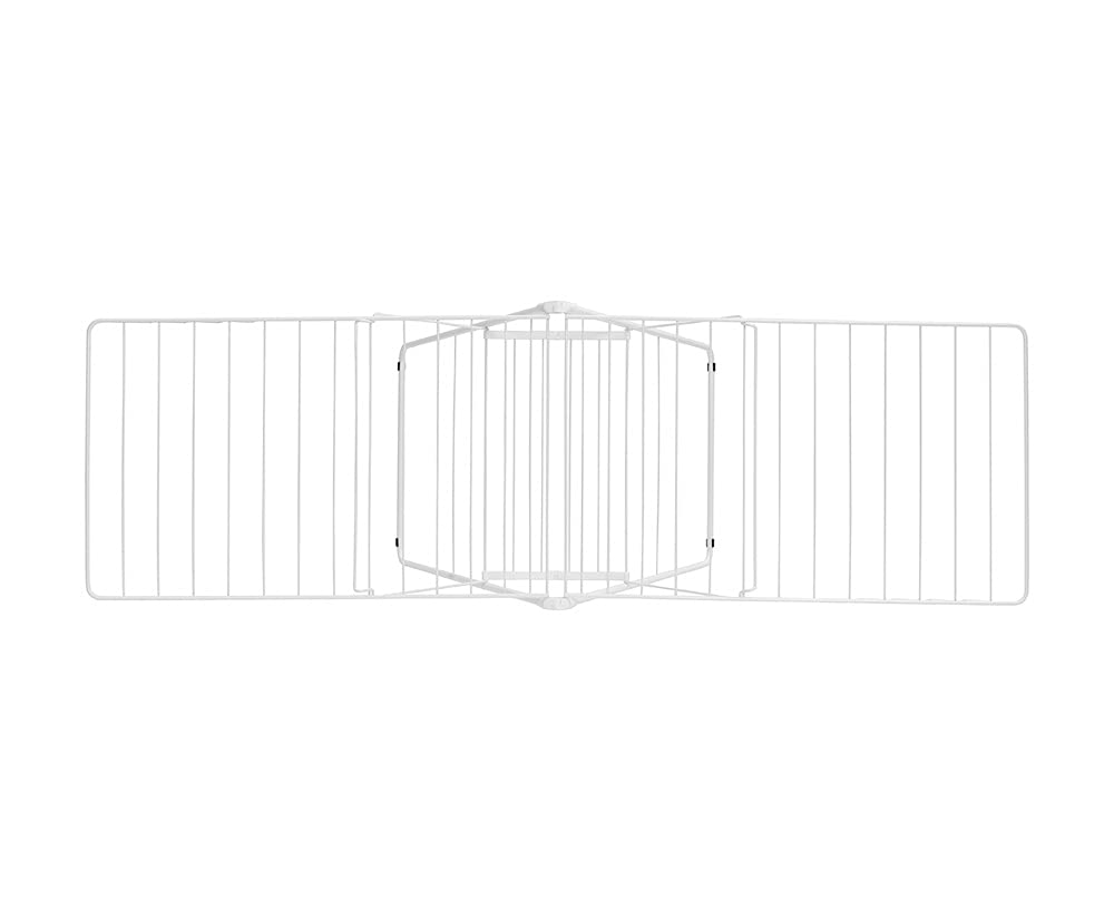 Brabantia HangOn Clothes Drying Rack | 82ft (25m) | White | Large Indoor Clothes Airer Laundry Stand with 2 Fold-Out Wings & Hanger Hooks, Folds Flat | Fits 2 Full Loads