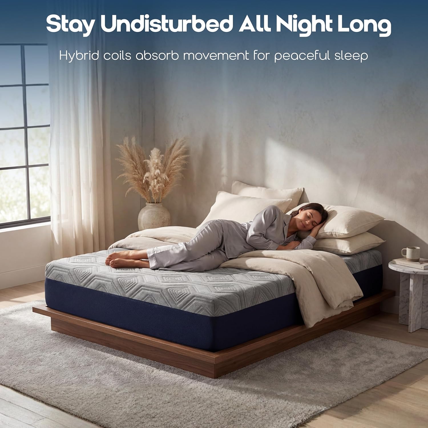 Corsicana 10 Inch Plush Hybrid King Mattress – Memory Foam & Pocket Spring Mattress for Side Sleepers, Pressure Relief, Edge Support, Breathable Cooling Cover, CertiPUR-US, Made in USA (King)
