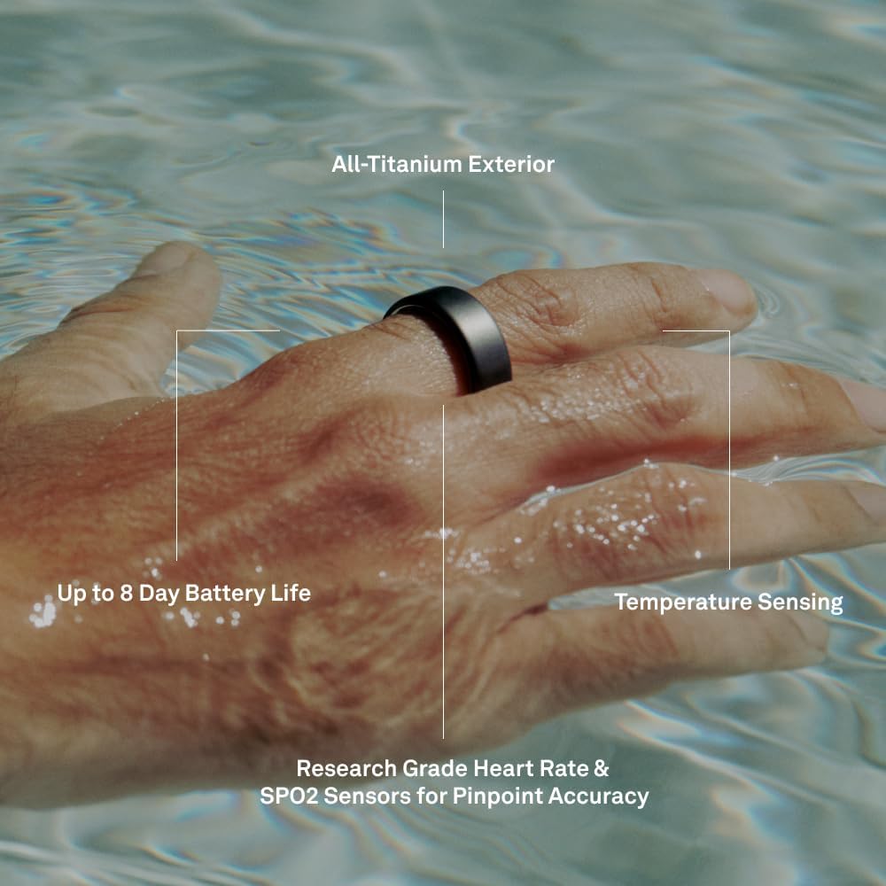 Oura Ring 4 - Silver - Size 8 - Sleep, Activity, Women's Health, AI Advisor, Up to 8 Days of Battery Life, Size Before You Buy, Android & iOS Compatible
