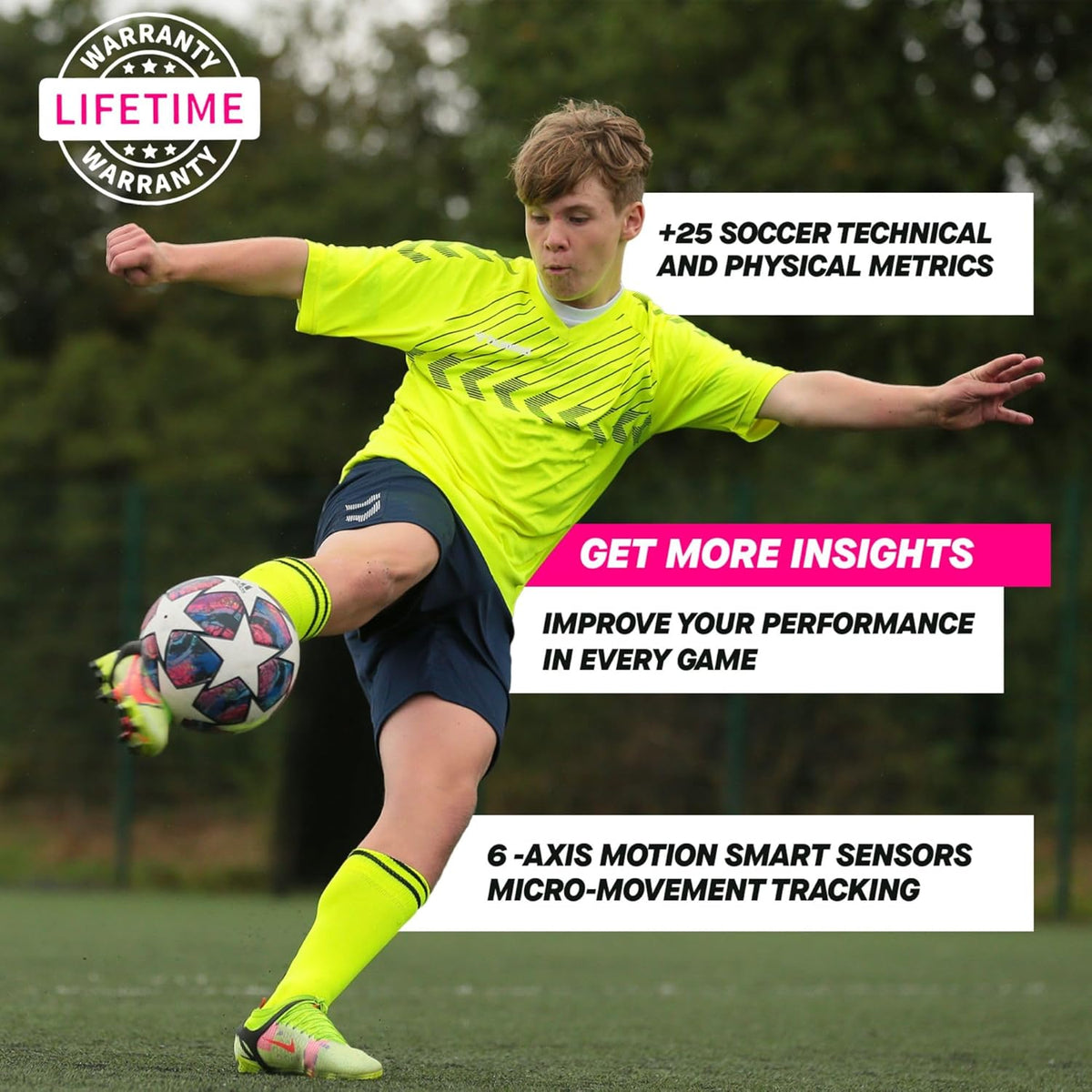Playermaker 2.0 Smart Soccer Tracker for Cleats, 25+ Technical & Physical Soccer Training Metrics, 12 Month Access to Playermaker Technology App Included, Next-Level Precision Beyond GPS Trackers
