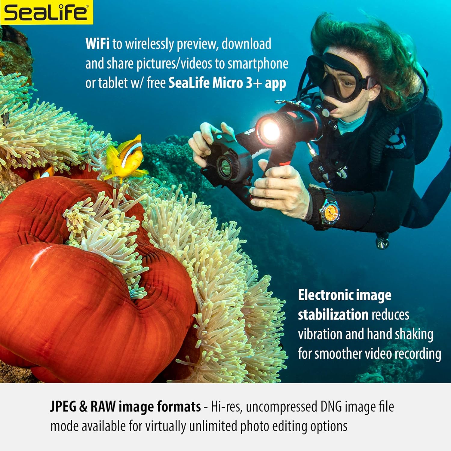 SeaLife Micro 3.0 Pro 3000 Underwater Camera & Light Set for Photography and Video, Easy Set-up, Wireless Transfer, Includes Sea Dragon Travel case