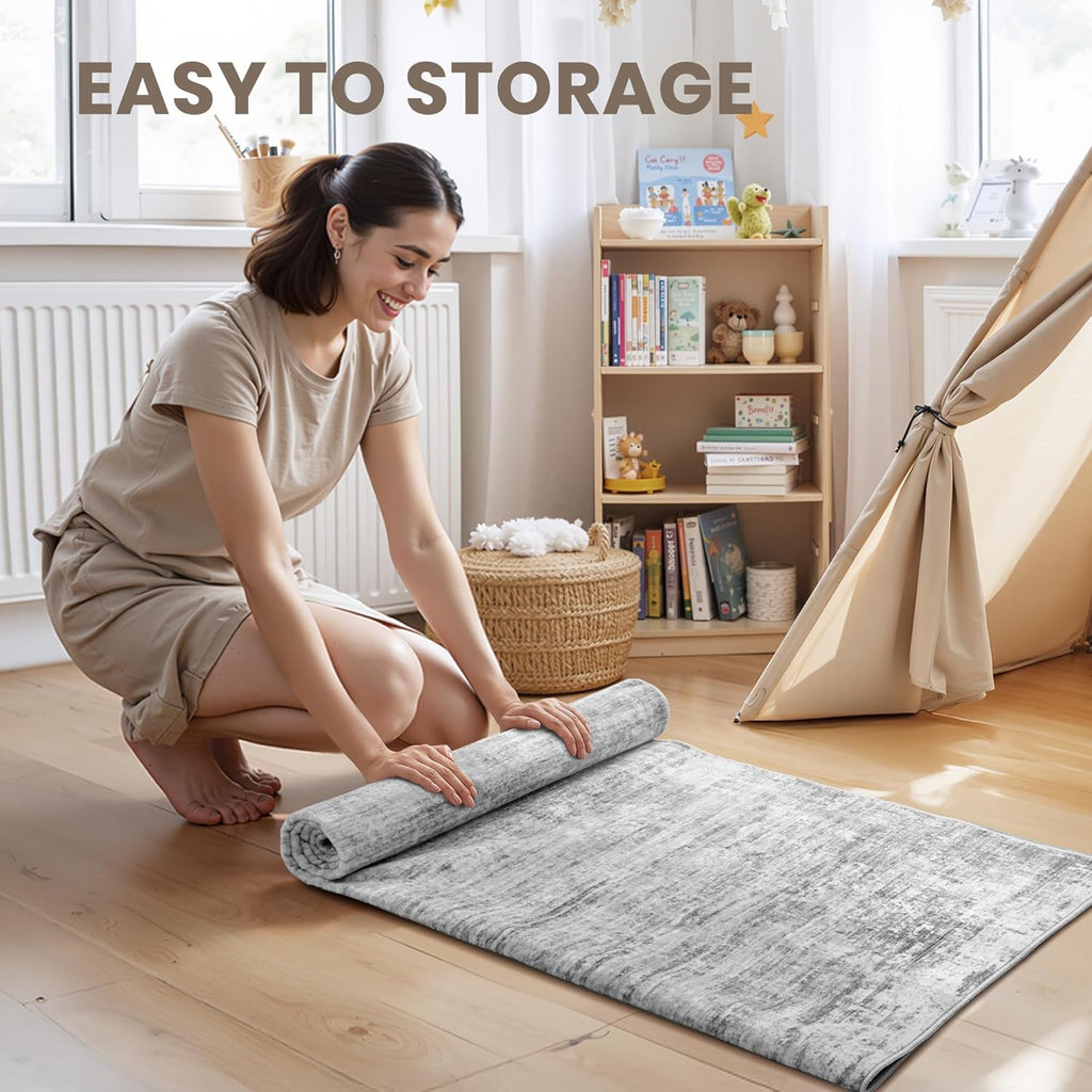 zesthome 9x12 Area Rugs for Living Room, Non-Slip Backing Washable Rug, Modern Abstract Area Rug, Stain Resistant Rugs for Bedroom, Ultra-Thin Large Area Rugs, Area Rug 9x12