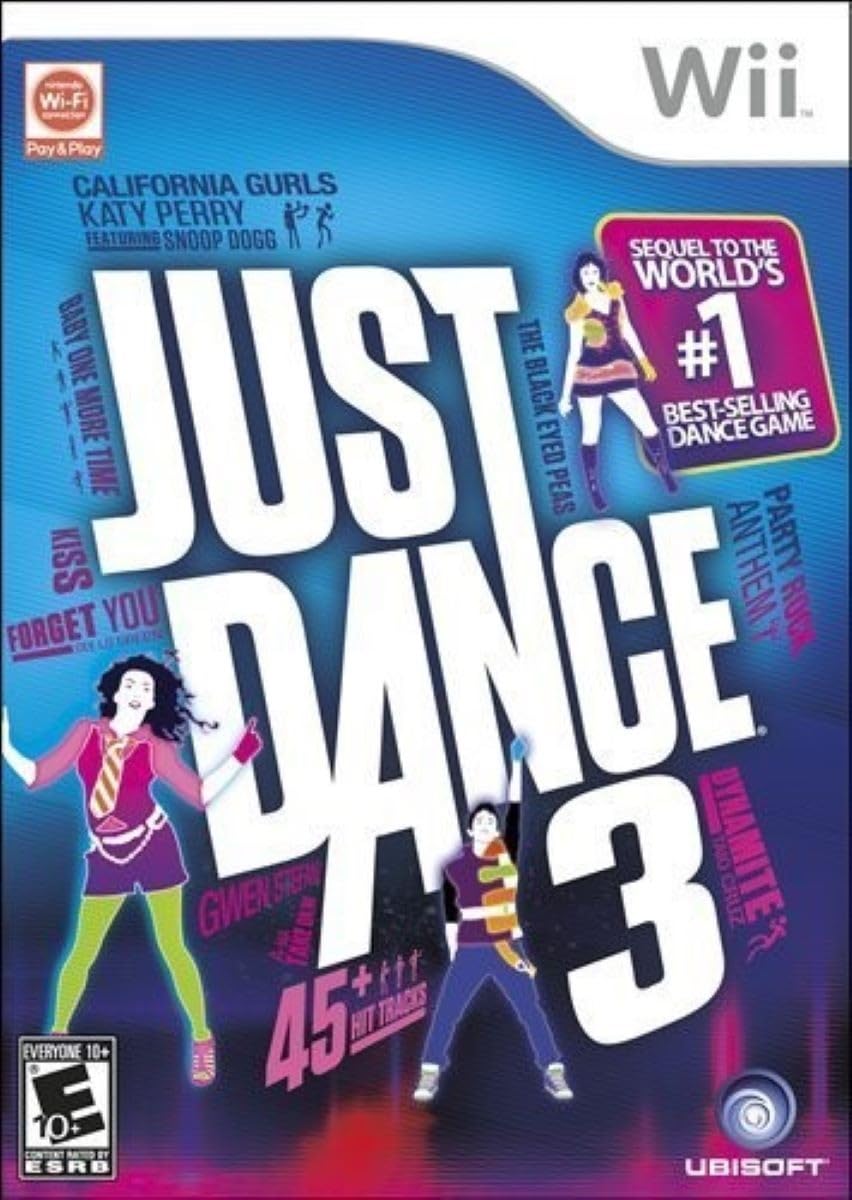 Nintendo Wii Console Bundle with Just Dance 3, Wii Sports & 2 Controllers