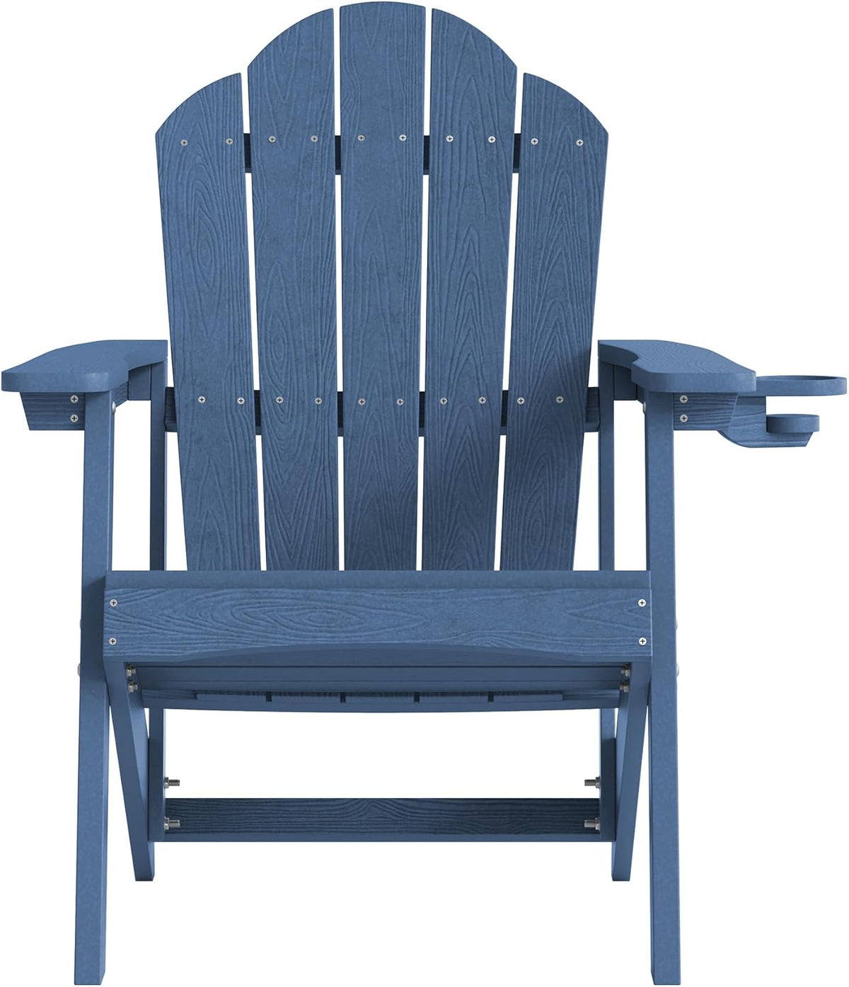 LUE BONA Adirondack Chairs Set of 4 - Weather Resistant Seating with Cup Holder for Poolside, Fire Pit, Deck & Resort Patio, Blue