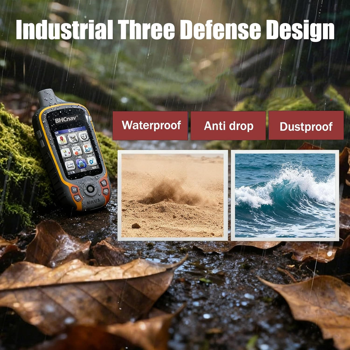 NAVA F60 Handheld GPS Navigation Survey Device, Handheld GPS for Hiking, High Performance Handheld GPS Topografia,Fully Featured with 3-axile, Electronic Compass, Barometric Altimeter and Thermometer