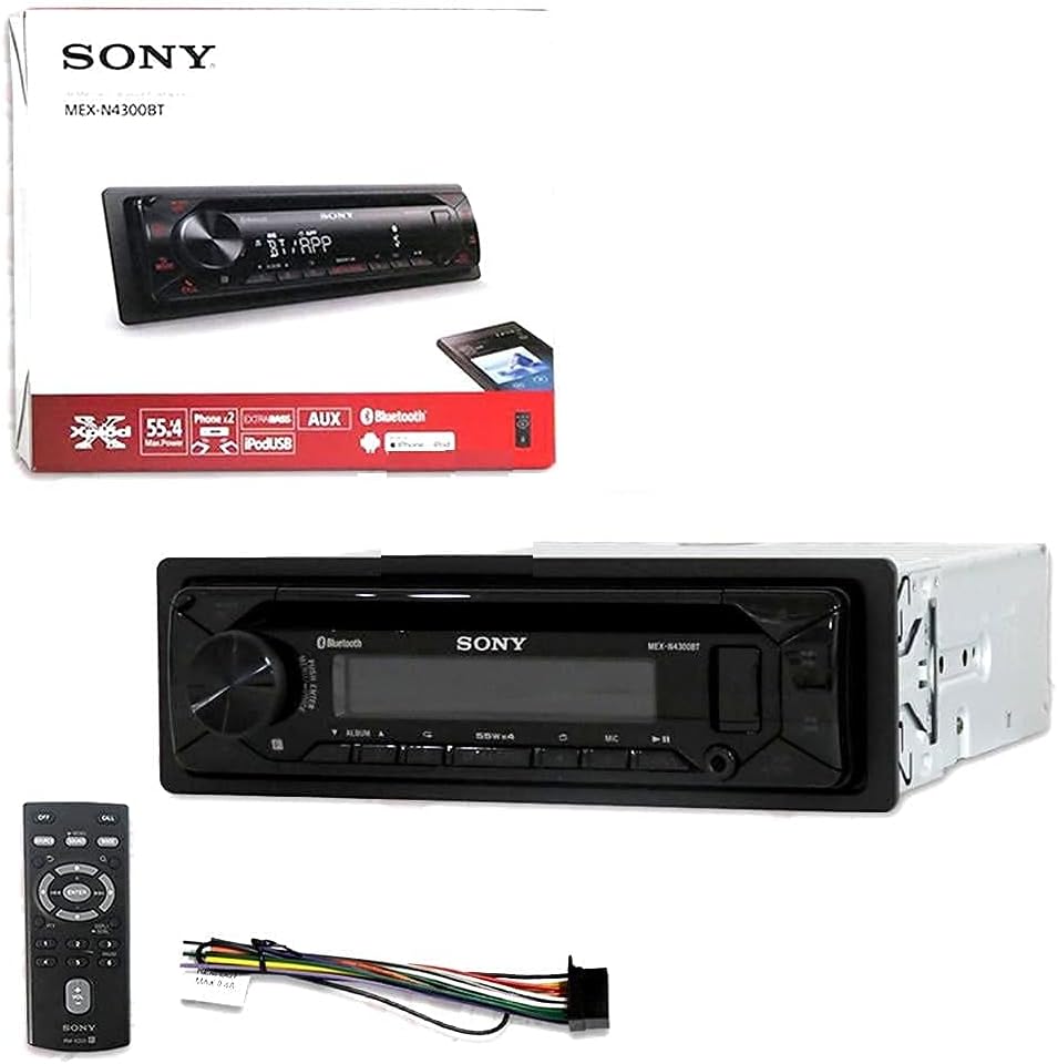 Sony MEX-N4300BT Built-in Dual Bluetooth Voice Command CD/MP3 AM/FM Radio Front USB AUX Pandora Spotify iHeartRadio iPod/iPhone Siri and Android Controls Car Stereo Receiver