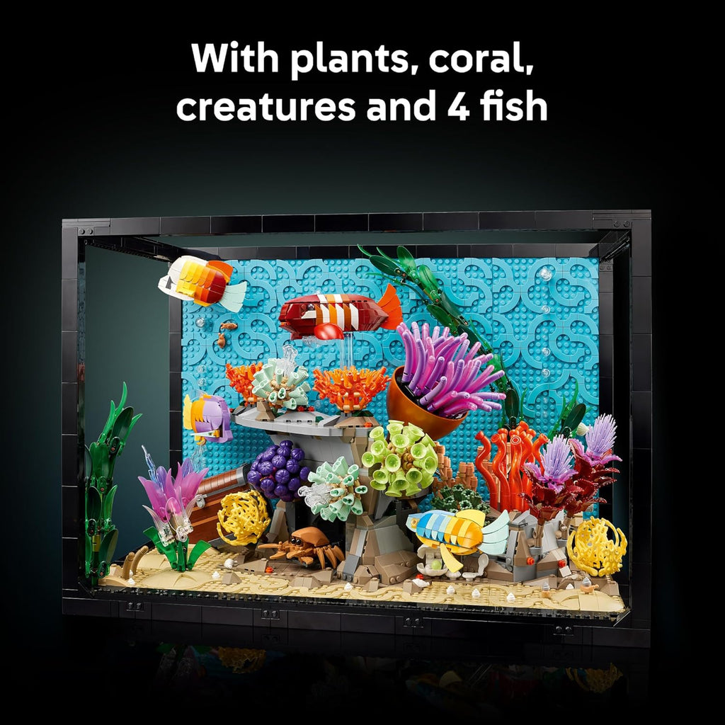 LEGO Icons Tropical Aquarium Building Set for Adults, Ages 18+ - Bedroom, Home Office Decor - Gifts for Men & Women - Model Fish Kit with Plants & Corals - 10366