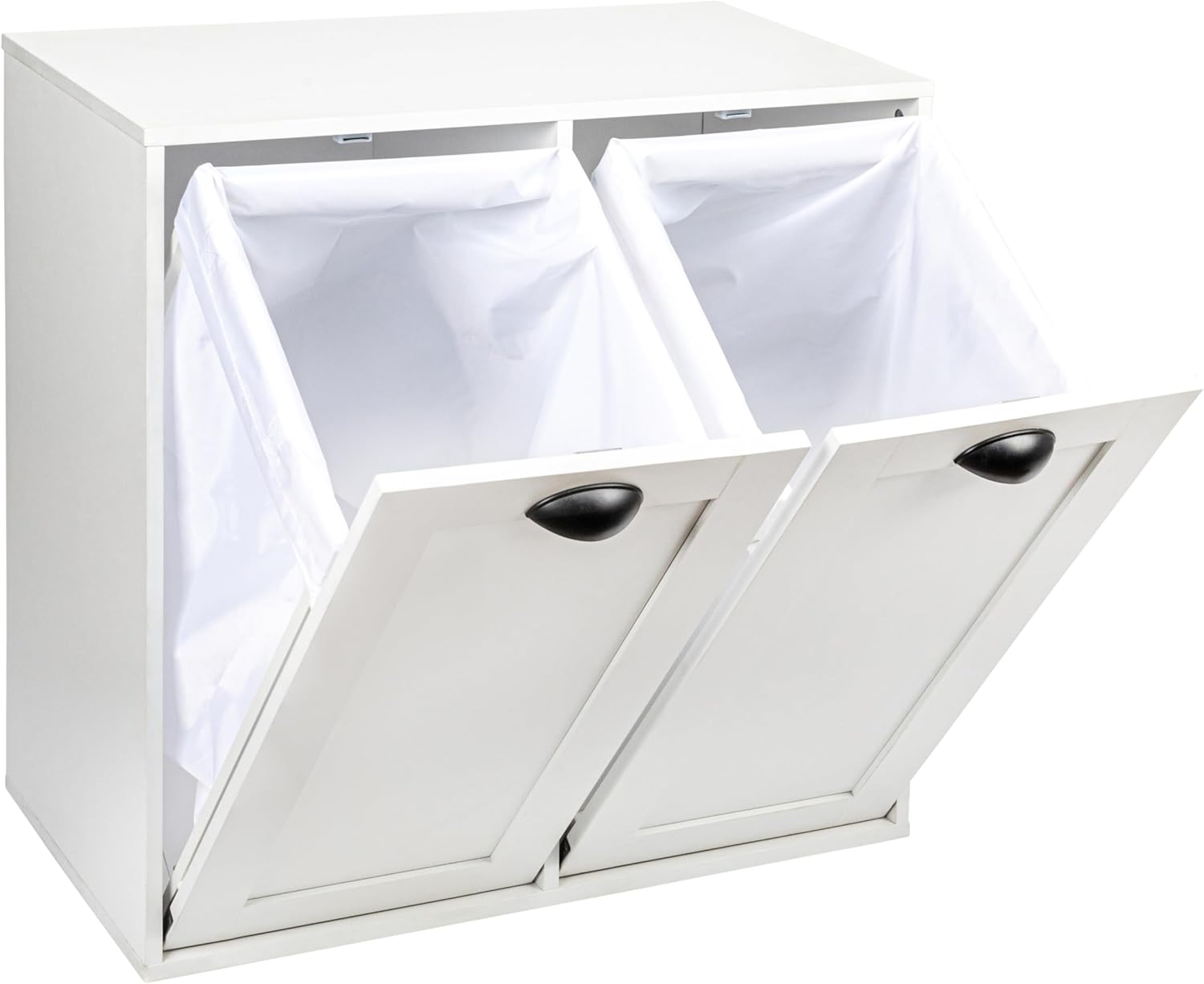 Household Essentials Laundry Sorter Cabinet, Scandi White Finish