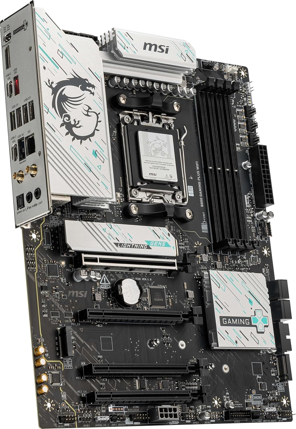 MSI B850 GAMING PLUS WIFI Motherboard,ATX-Supports AMD Ryzen 9000-7000 Processors,AM5-DDR5 Memory 8200+ MT/s (OC),PCIe 5.0x16 & 4.0x16,M.2 Gen5,Wi-Fi 7,5G LAN+HIGH-SPEED DDR5 RAM 32GB (2x 16GB) Bundle
