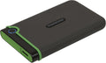 Transcend StoreJet 2TB Rugged External Hard Drive, USB3.1(5Gbps) Portable HDD w/One Touch Auto-Backup Button/Anti-Shock Resistant/Compact&Lightweight/Lightning-Fast Speeds, Iron Gray - TS2TSJ25M3S