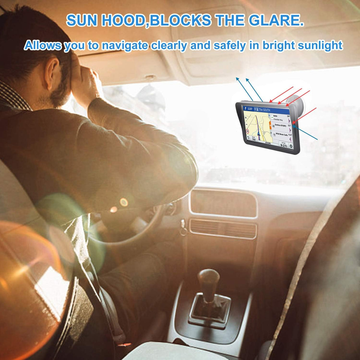 GPS Navigator for Car Truck RV,Navigation System 9 Inch Touchscreen with .2025 Maps (Free Lifetime Updates) Support Voice Turn Direction Guidance/Speed and Red Light Warning/Custom Truck Routing