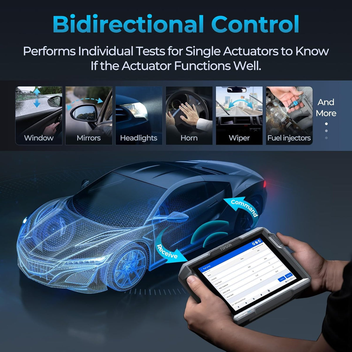 TOPDON Bidirectional Scan Tool, 2026 New ArtiDiag900 Lite Automotive Diagnostic Tool for Full System, Scanner for Car with Active Test, 8 Reset, Wireless OBD2 Scanner Diagnostic Tool for All Vehicles