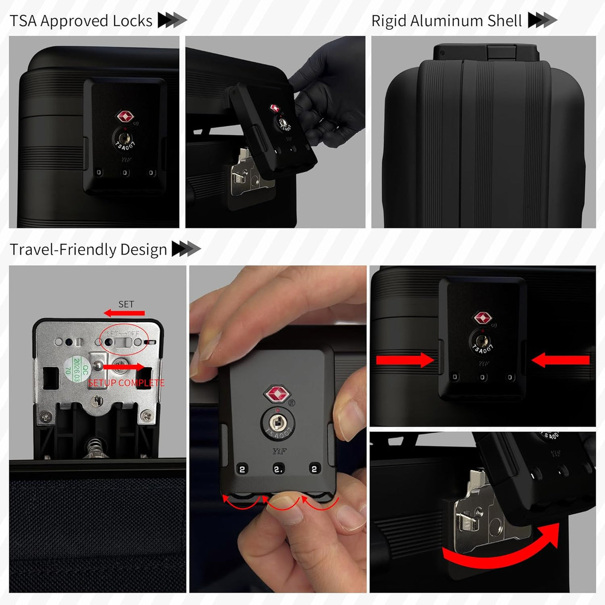 Aluminum Storage Case with Customizable Foam, 3-in-1 Modular Interior, Professional Briefcase with TSA Locks