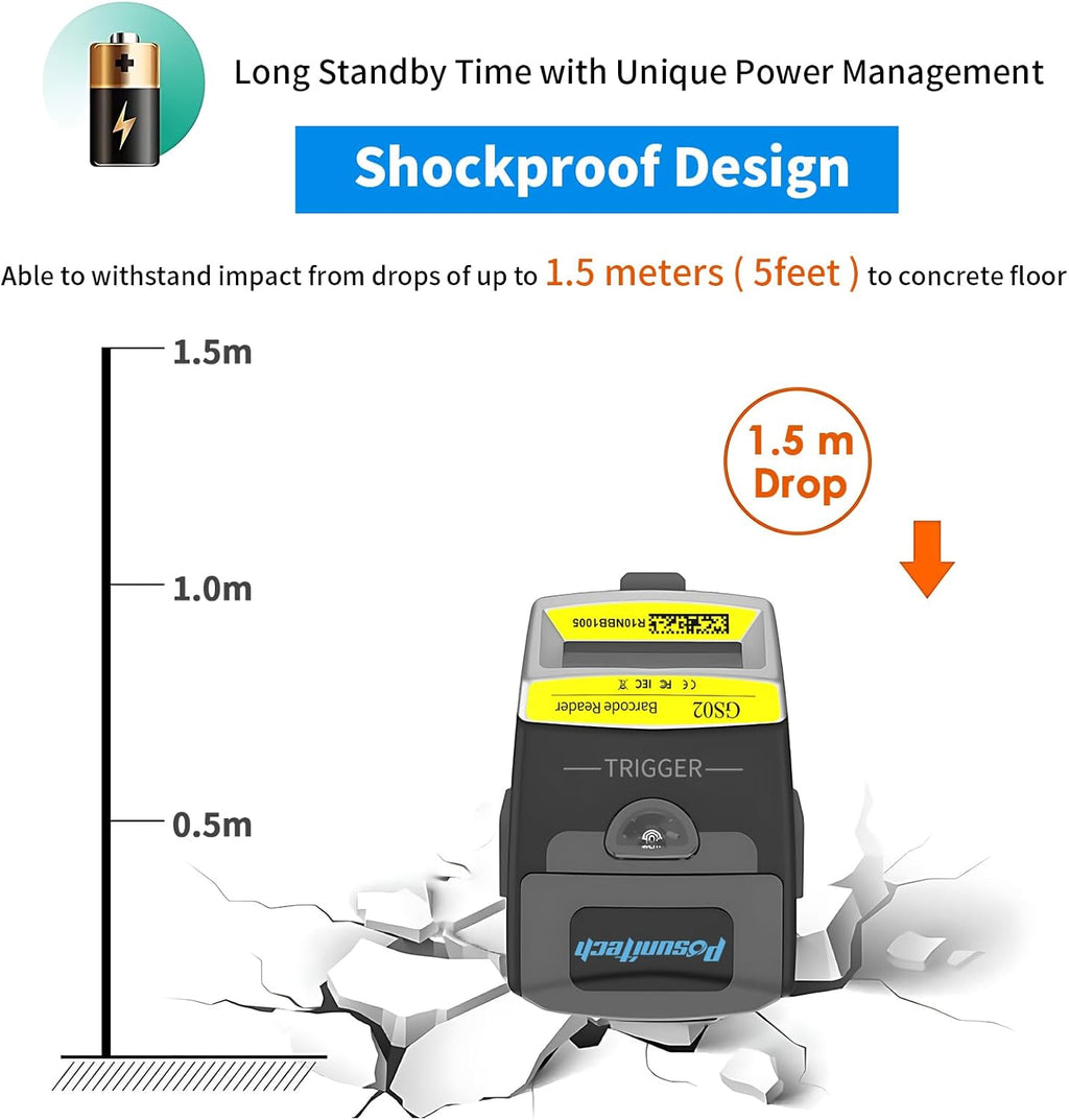 Glove Barcode Scanner 2D GS02 Wearable Zebra SE4107 Reader IP65 Touch Scanning NFC Support Multi-Language for Warehouse, Management System,