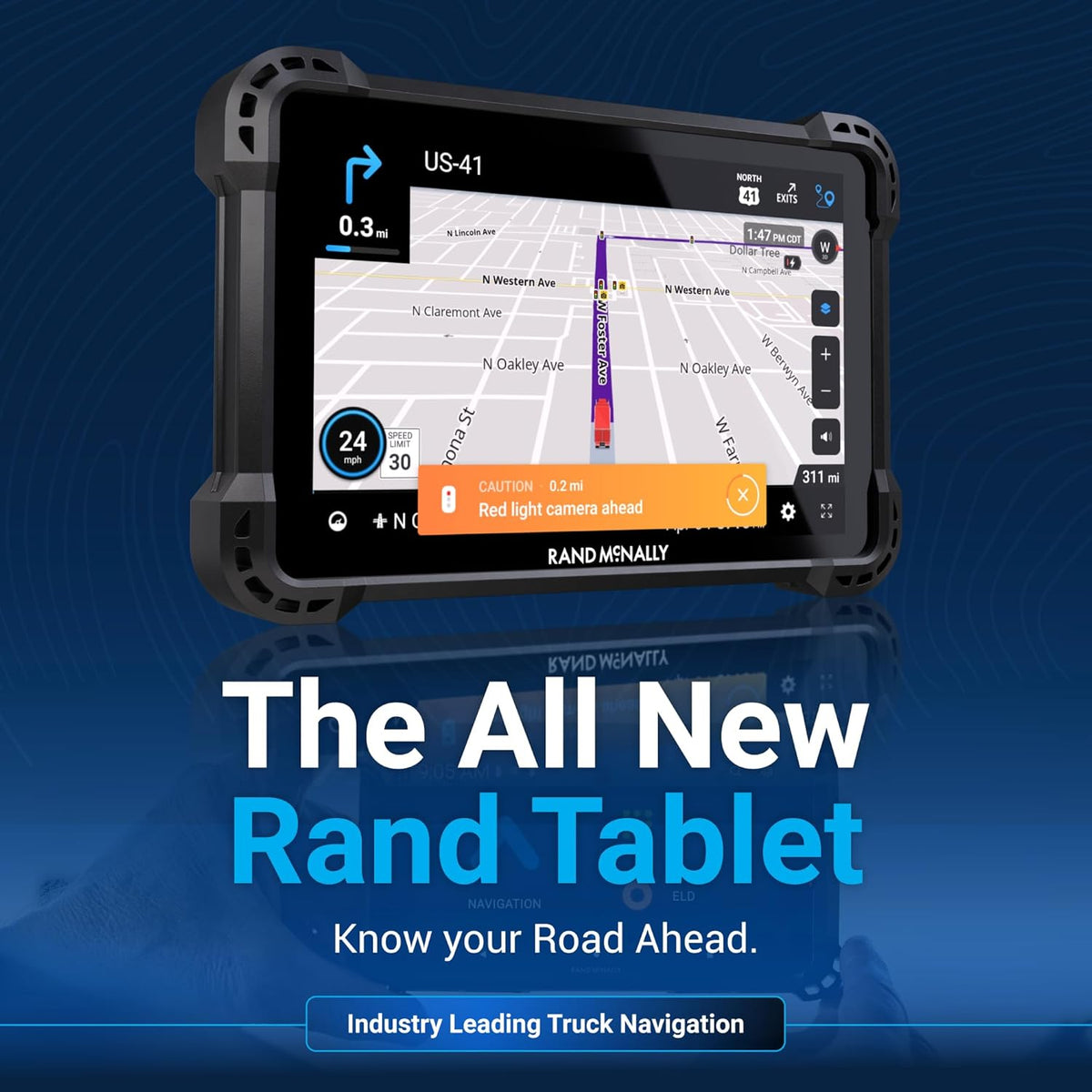 Rand McNally GPS Tablet, 6 Inch, Truck Navigation, Android, Real-Time Traffic, Fleet Management, RANDTAB6