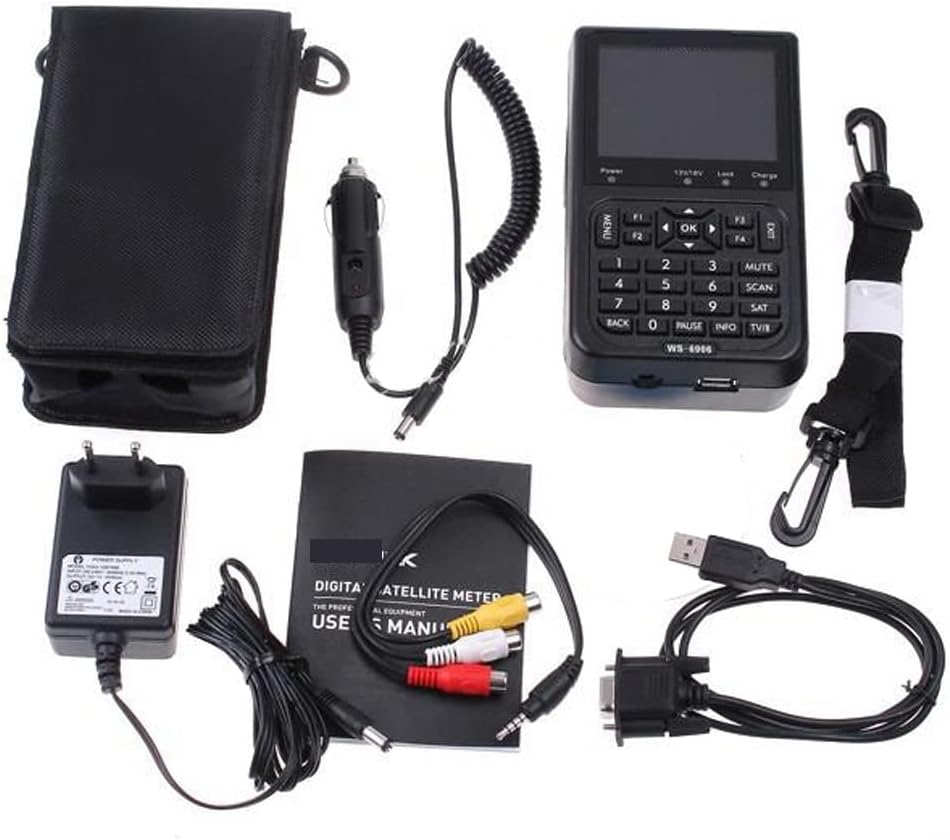 TV Signal Strength Meter, Digital Signal Finder WS 6906 3.5" LCD Screen DVB-S FTA Receptor for QPSK Satlink Satellite Signal Meter Finder,Camping Essentials