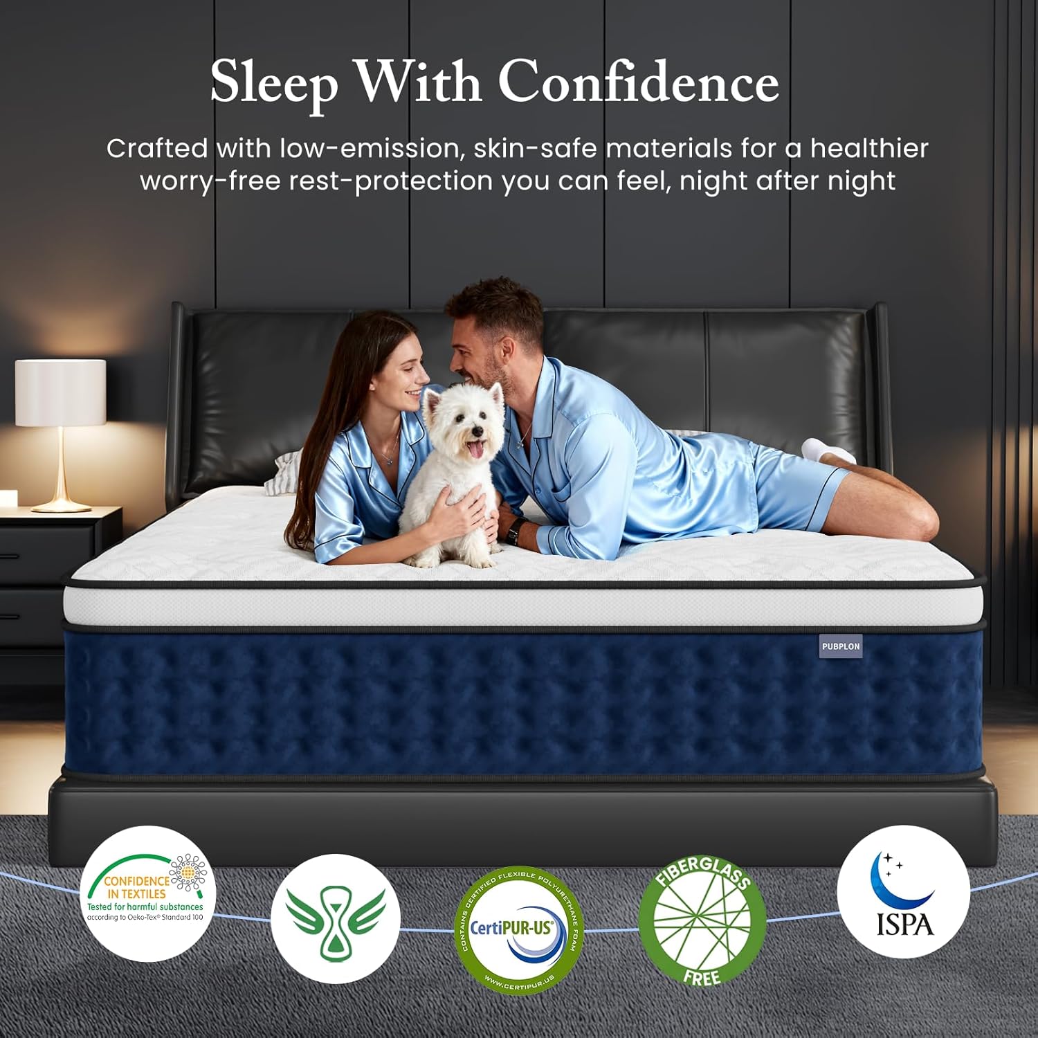 PUBPLON King Size Mattress, 14 Inch Hybrid King Mattress in a Box with Gel Memory Foam New Version, Individually Pocket Coils Springs, Pressure Relief Motion Isolation, Edge Support, Medium Firm