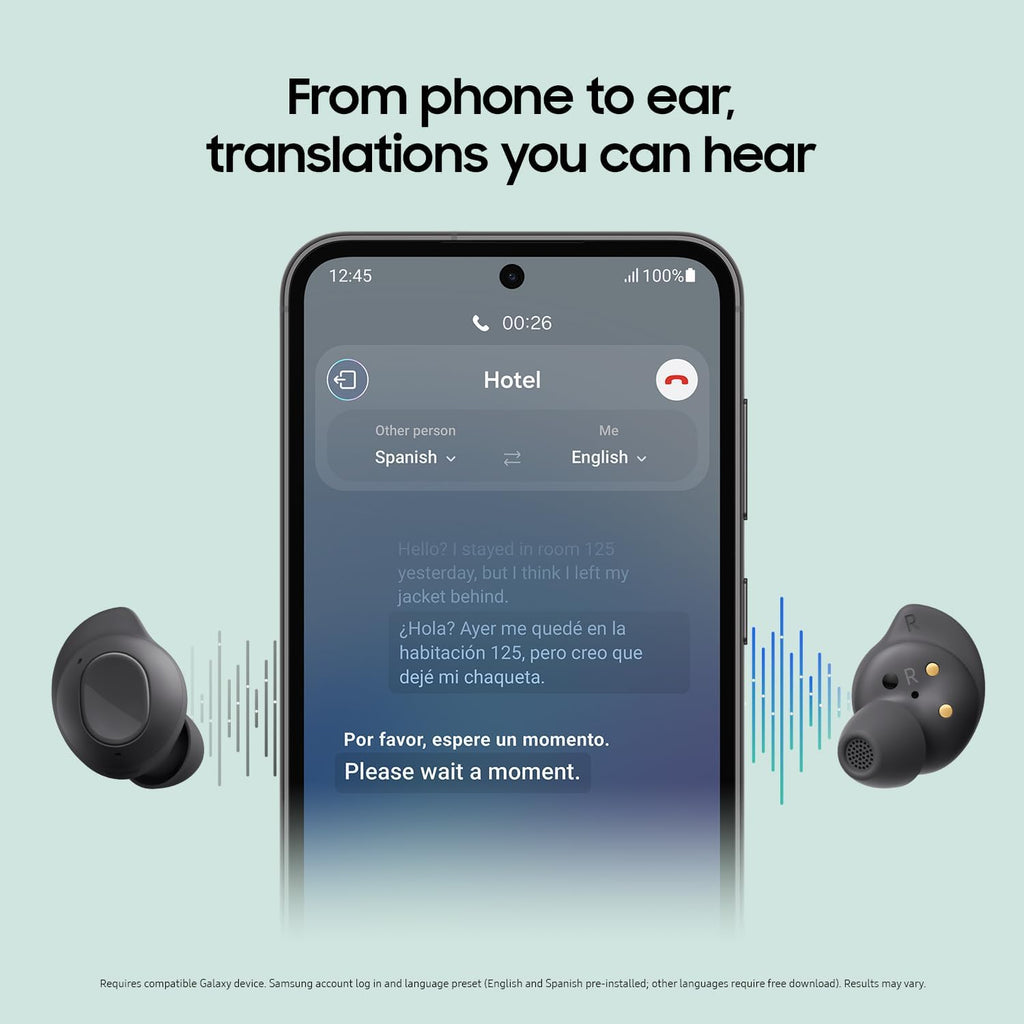 Samsung Galaxy Buds FE True Wireless Bluetooth Earbuds, Comfort and Secure in Ear Fit, Auto Switch Audio, Touch Control, Built-in Voice Assistant, Graphite US Version, 1Yr Manufacturer Warranty