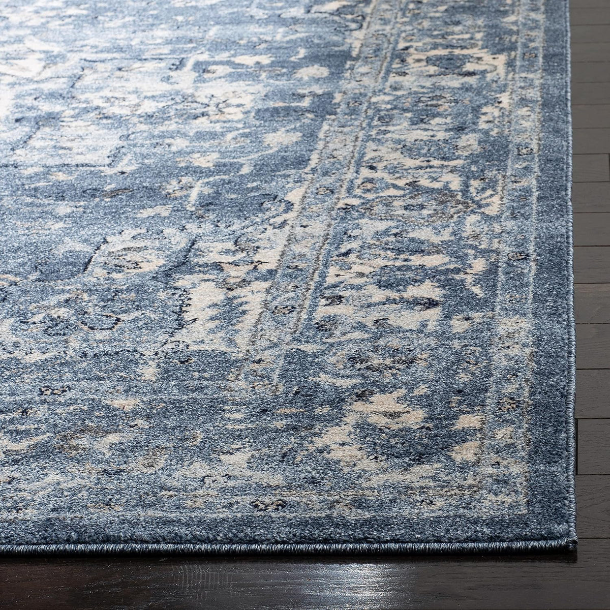 SAFAVIEH Charleston Collection Area Rug - 10' x 14', Navy & Creme, Oriental Distressed Design, Non-Shedding & Easy Care, Ideal for High Traffic Areas in Living Room, Bedroom (CHL411N)