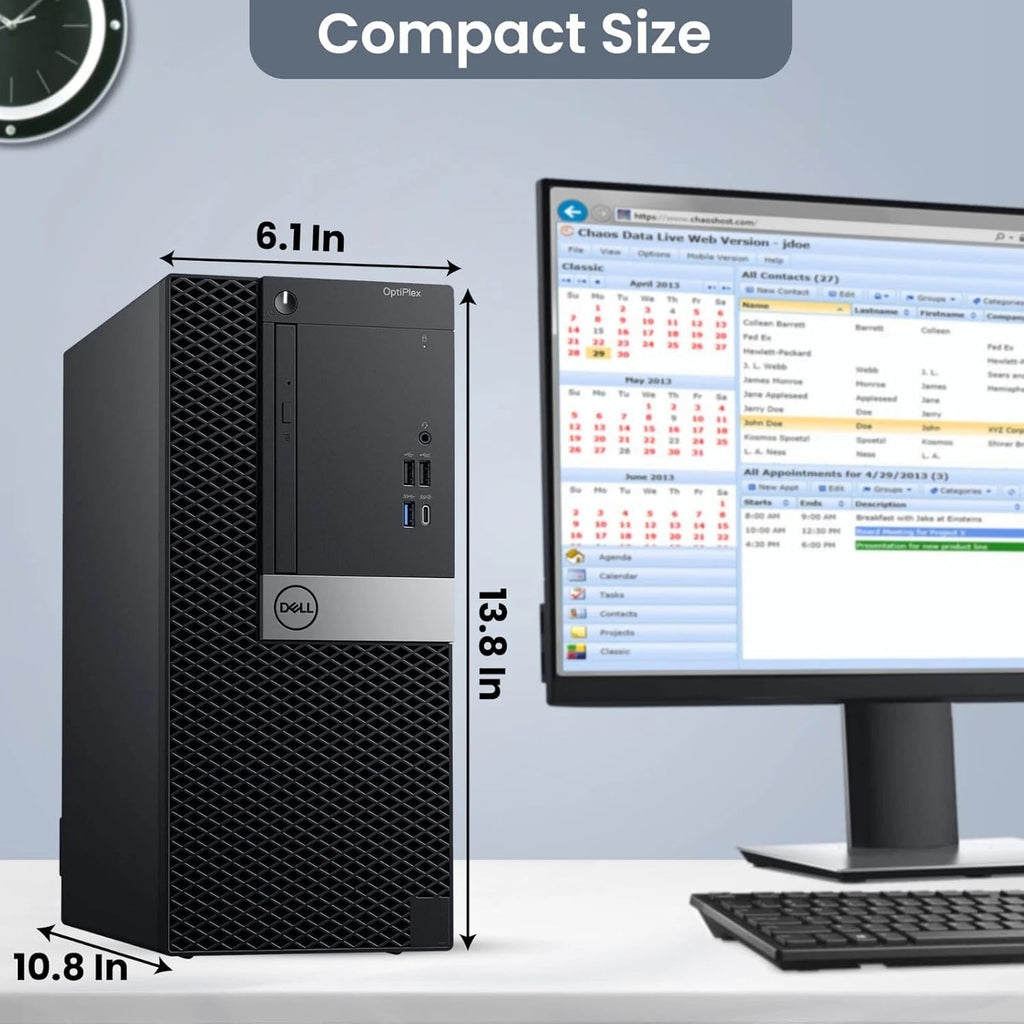Dell Optiplex 7040 Mini Tower Desktop Computer PC - Intel Core i5-6500 6th Gen 3.2GHz - 32GB DDR4 RAM - 512GB SSD - Intel HD Graphics 530 - Built-in WiFi - Office & Home PC - Window 11 Pro (Renewed)