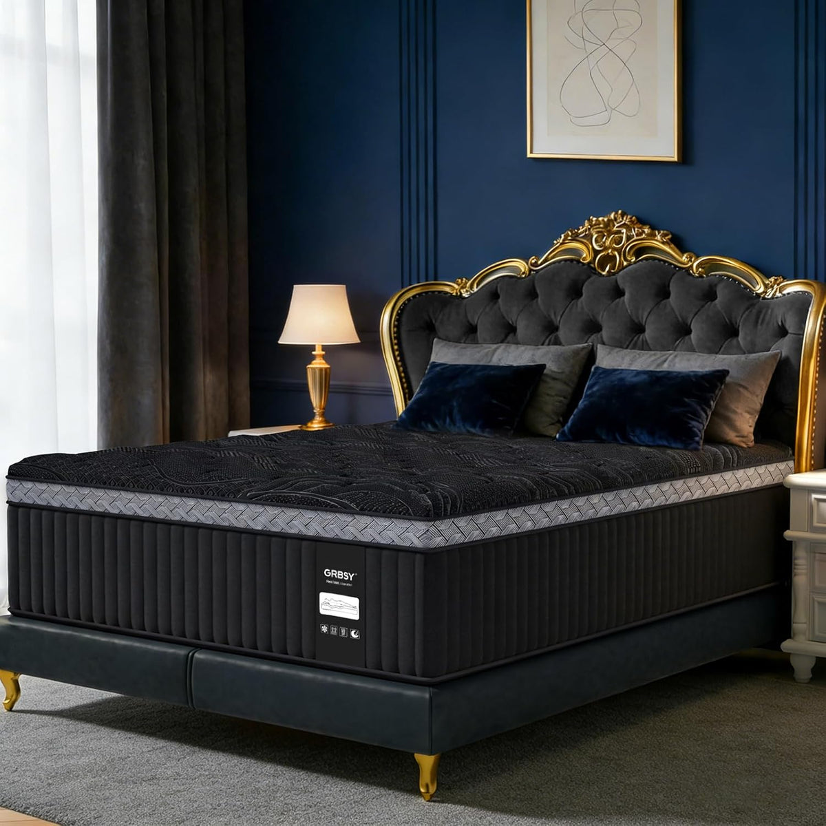 16 Inch Queen Size Mattress, Upgraded Luxury Hybrid Queen Mattress In A Box with with 7-Zone Support for Cool Night & Pressure Relief, Motion Isolation, Edge Support, Assembled in USA, Medium Firm