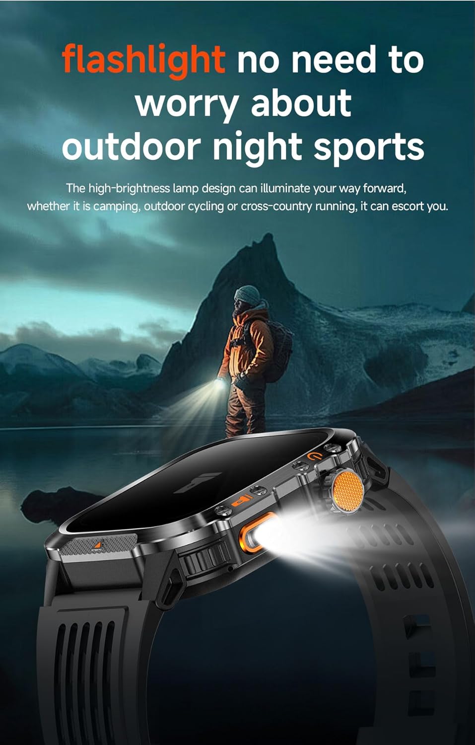 GPS Running Watch for Men Women, 2.01" Fitness Watch with GPS Compass Altimeter, Bluetooth Calls, Heart Rate & Sleep Monitor, Waterproof Outdoor Watch (Blue Silicone Strap)