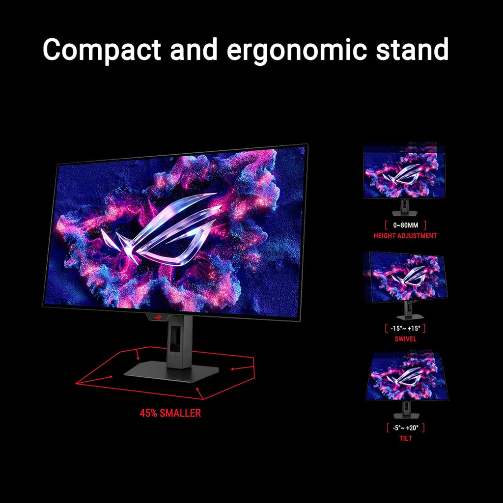ASUS ROG Strix 32” 4K OLED Gaming Monitor (XG32UCWMG) - TrueBlack Glossy, Dual Mode(4K@240Hz, FHD@480Hz), 0.03ms, G-SYNC Compatible, Neo Proximity Sensor, USB-C, HDMI 2.1, 3 yr Warranty