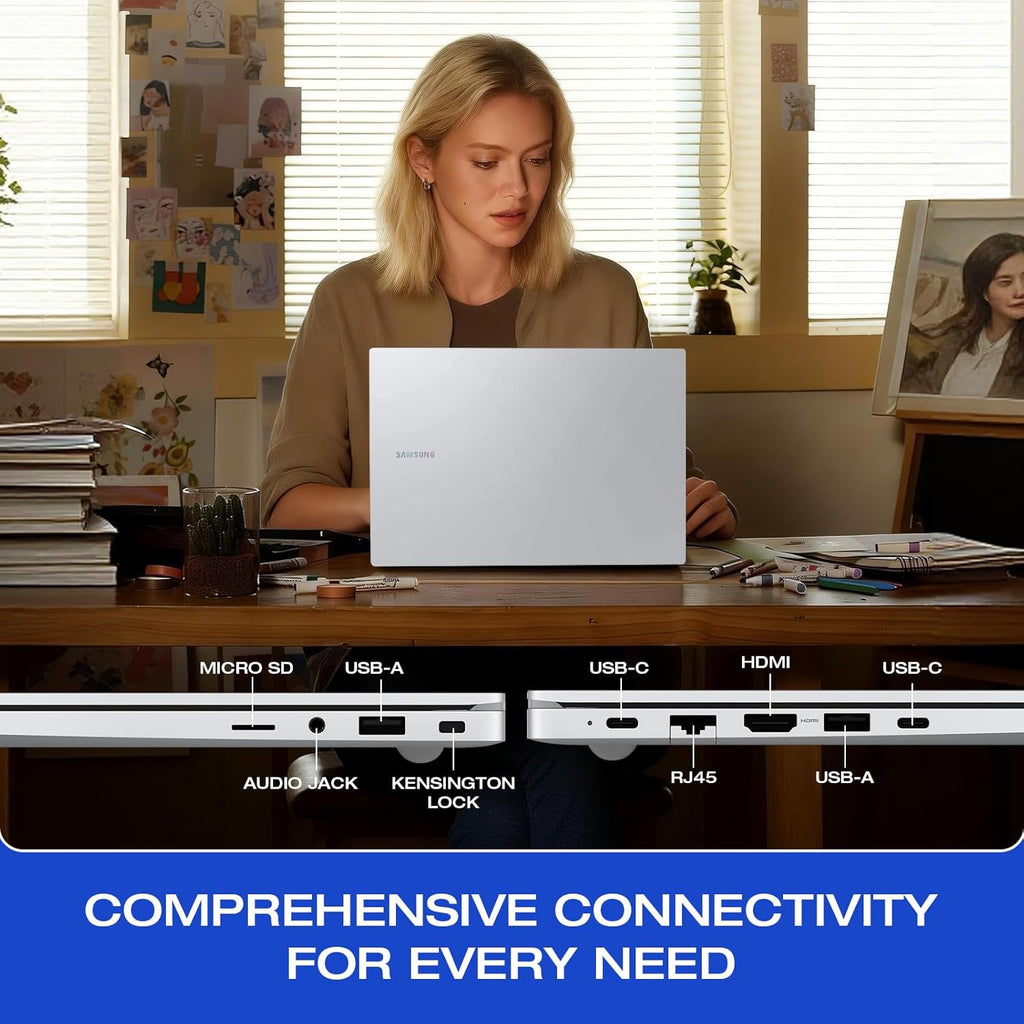 Samsung 15.6 Laptop Computer, Intel 10-Core 7 150U, Win11 Pro, Free Office 365 for The Web, 16GB RAM, 512GB SSD, 256GB SD Card, Backlit KB, 15.6" FHD Anti-Glare Display, Fingerprint