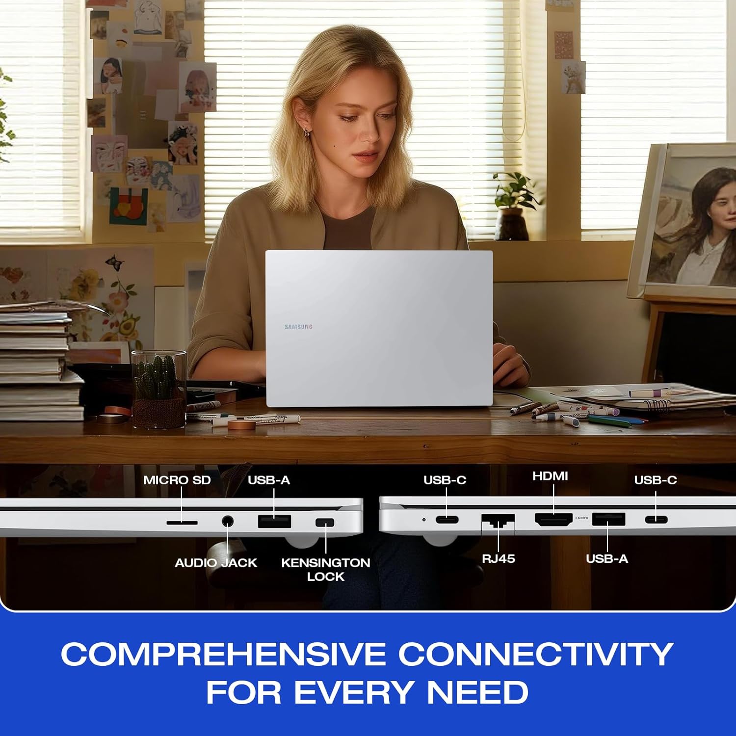 Samsung 15.6 Laptop Computer, Intel 10-Core 7 150U, Win11 Pro, Free Office 365 for The Web, 16GB RAM, 512GB SSD, 256GB SD Card, Backlit KB, 15.6" FHD Anti-Glare Display, Fingerprint