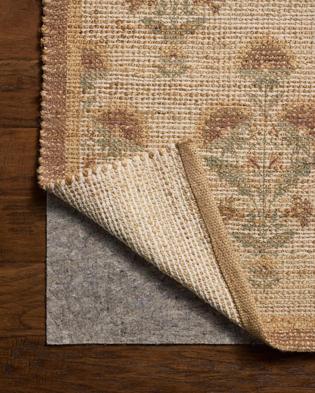 Loloi Chris Loves Julia Rue Collection RUE-01 Wheat/Sage 8'-6" x 11'-6" Area Rug Jute Neutral Floral Living Room Bedroom Rug